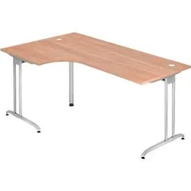Schreibtisch Office Braun Holz 200 cm - Farbe: Nussbaum - Material: Holzwerkstoff - Schreibtisch