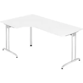 Schreibtisch Office Weiss Holz 200 cm - Material: Holzwerkstoff - Schreibtisch