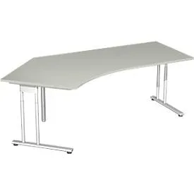 Winkelschreibtisch 135° PALENQUE, C-fuss, Winkel links, B 2165 x T 800/1130 x H 680-820 mm,