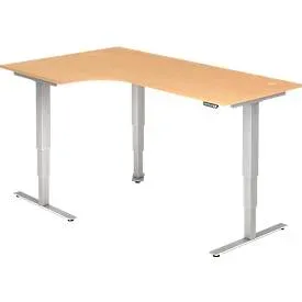 Hammerbacher Sitz-Stehschreibtisch XDSM Buche 2.000 x 1.200 x 635 mm