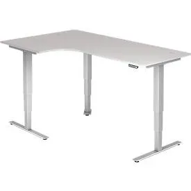 Hammerbacher Sitz-Stehschreibtisch XDSM Lichtgrau 2.000 x 1.200 x 635 mm