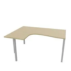 Winkelschreibtisch ARLON-OFFICE, 4-Fuss, Ansatz links, B 1600 x T 1200 x H 730 mm, Eiche-Dekor