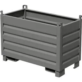 Bauer Sammelbehälter-System SBS 500, L 600 x B 1200 x H 850 mm, bis zu 3-fach stapelbar, lackiert, mit Transportwagen, mausgrau RAL 7005