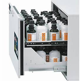 2. Auszugsebene für asecos Sicherheitsschränke der UB90 Serie, Edelstahl 1.4301, B 432 x T 442 x H 45 mm, 3 l, bis 25 kg