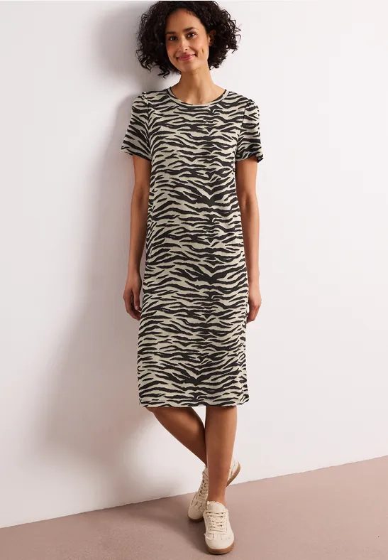 Knielanges Kleid mit Zebra