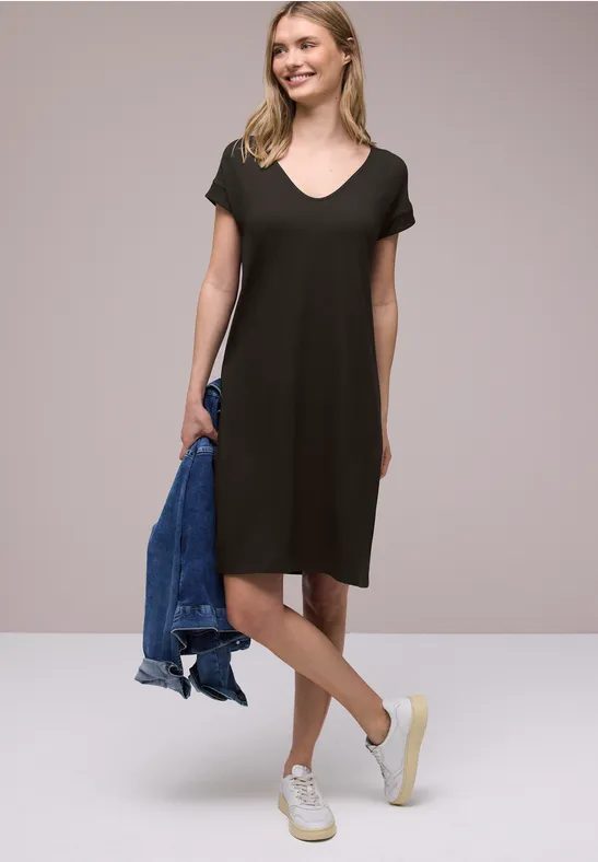 Knielanges Kleid aus Jersey