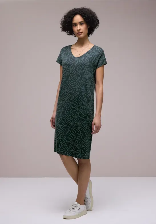 Knielanges Kleid aus Jersey mit Print