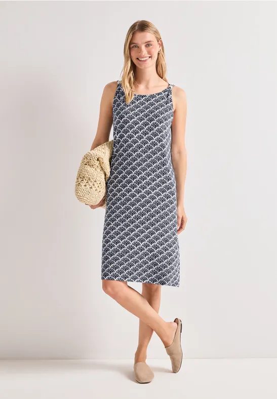 Knielanges Kleid mit Schnallendetail