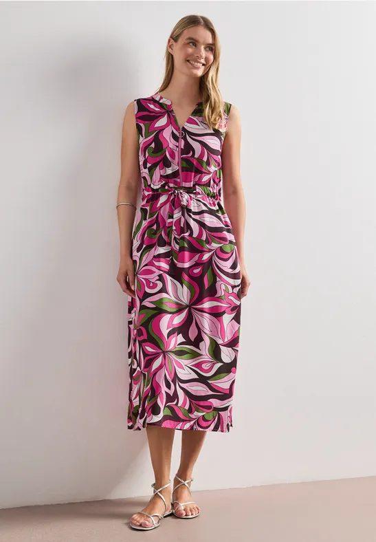 Midikleid mit Split Neck und Zipper