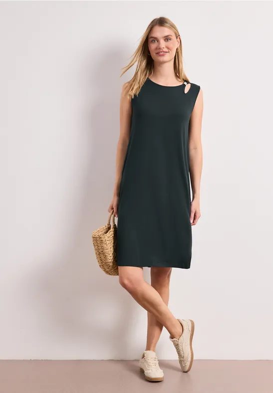 Knielanges Kleid mit Schnallendetail