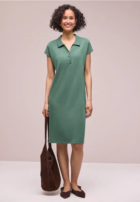 Knielanges Kleid in Unifarbe