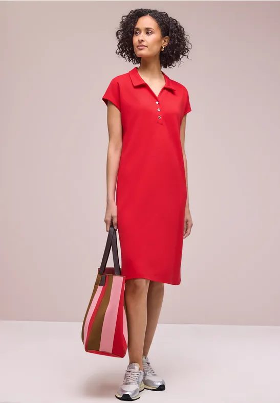 Knielanges Kleid in Unifarbe