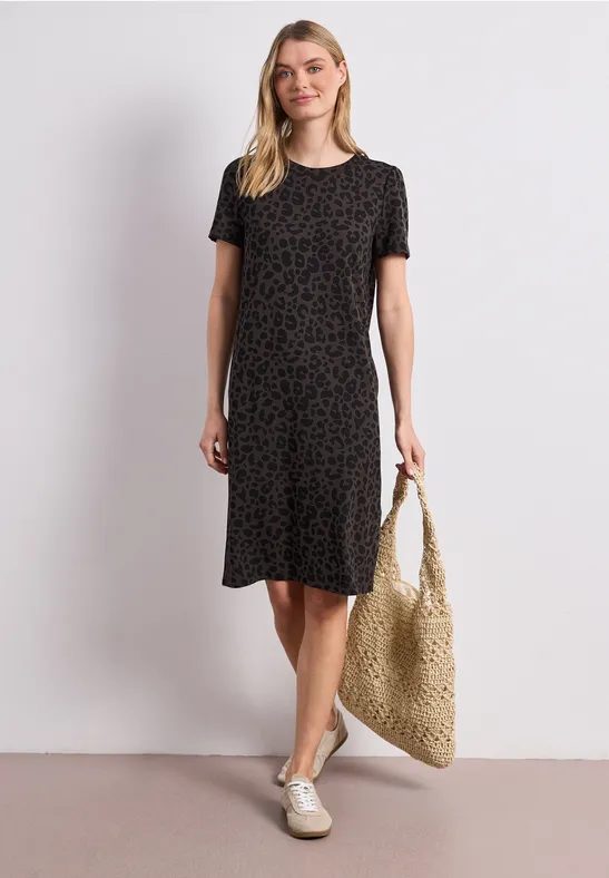 Knielanges Kleid mit Raffung