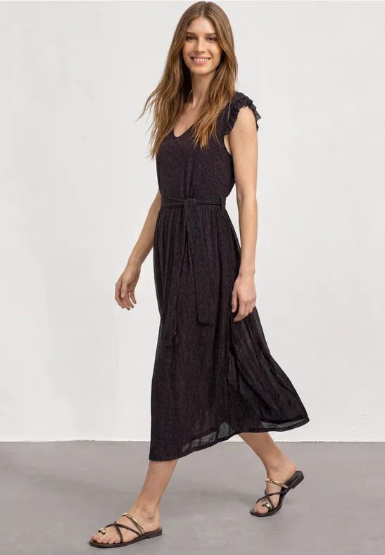 Midikleid aus Mesh mit Leo