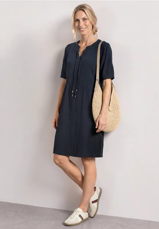 Knielanges Kleid mit Schleifendetail