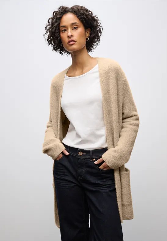 Langer Federgarn Cardigan