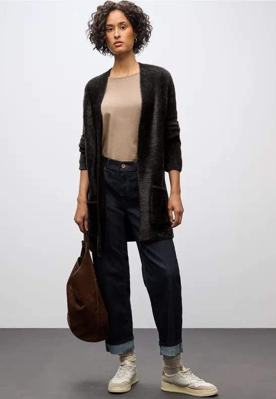 Langer Federgarn Cardigan
