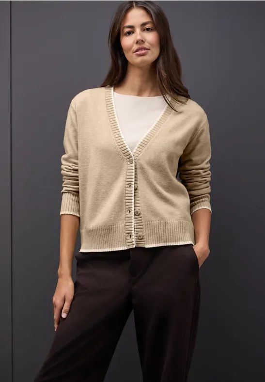 Cardigan mit Kontrastdetails
