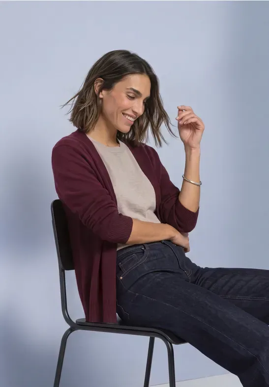 Langarm Cardigan im offenen Schnitt