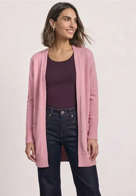 Langarm Cardigan mit aufgesetzten Taschen
