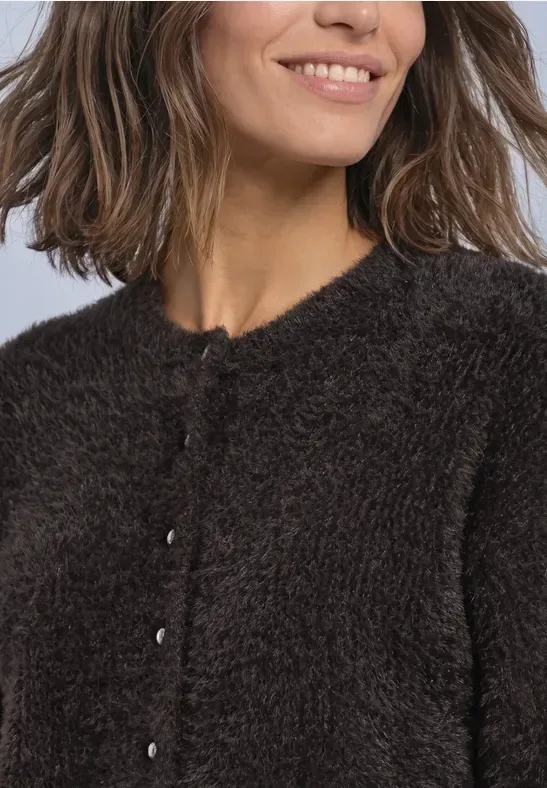 Kuscheliger Halbarm Cardigan mit Rundhals