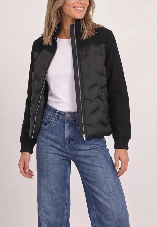 Strukturmix Jacke mit geklebter Steppung