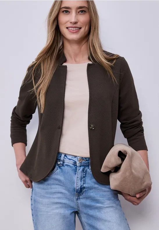 Blazer aus Jersey mit Struktur