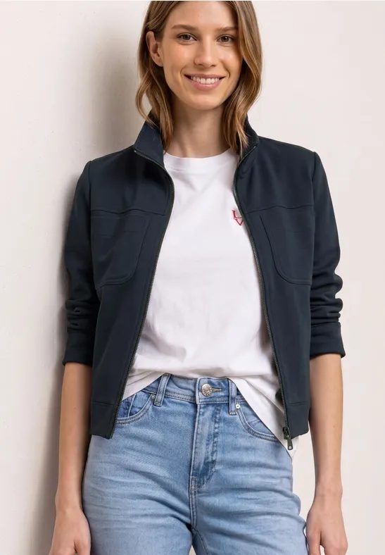 Jacke mit Zipper und Brusttaschen