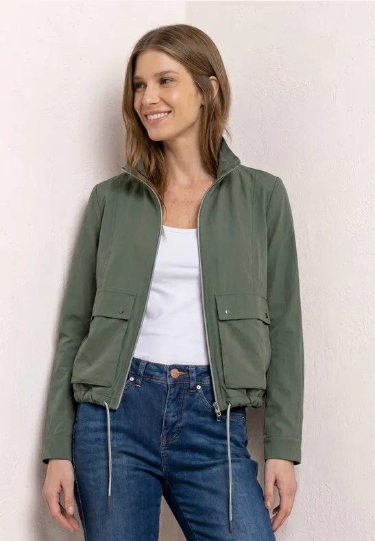 Jacke mit Stehkragen und Zipper
