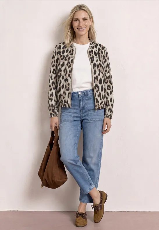 Blouson mit Zipper und Print
