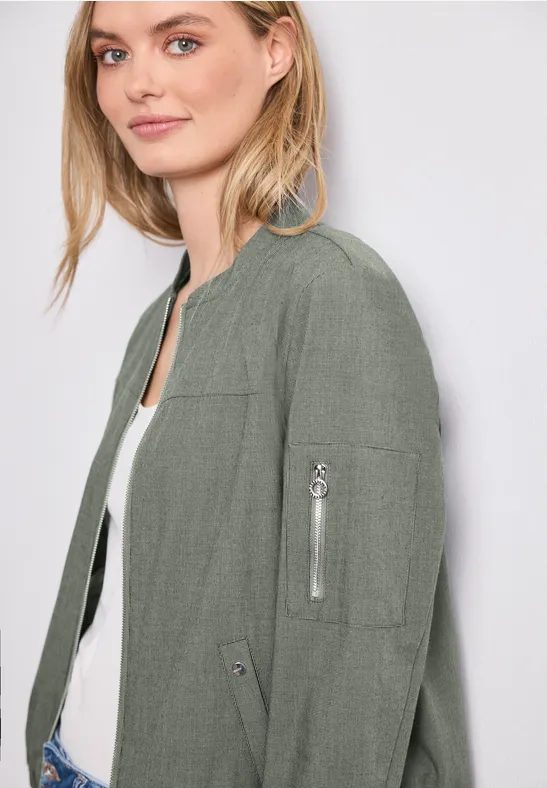 Blouson mit Rundhals und Zipper