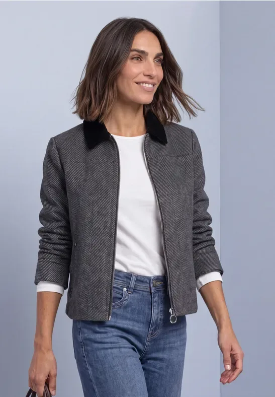 Overshirt mit Cordkragen
