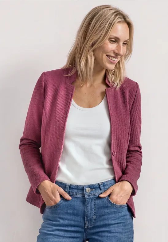Blazer mit Reverskragen und Struktur