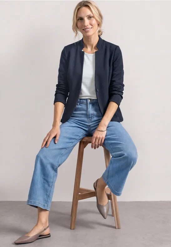 Blazer mit Reverskragen und Struktur