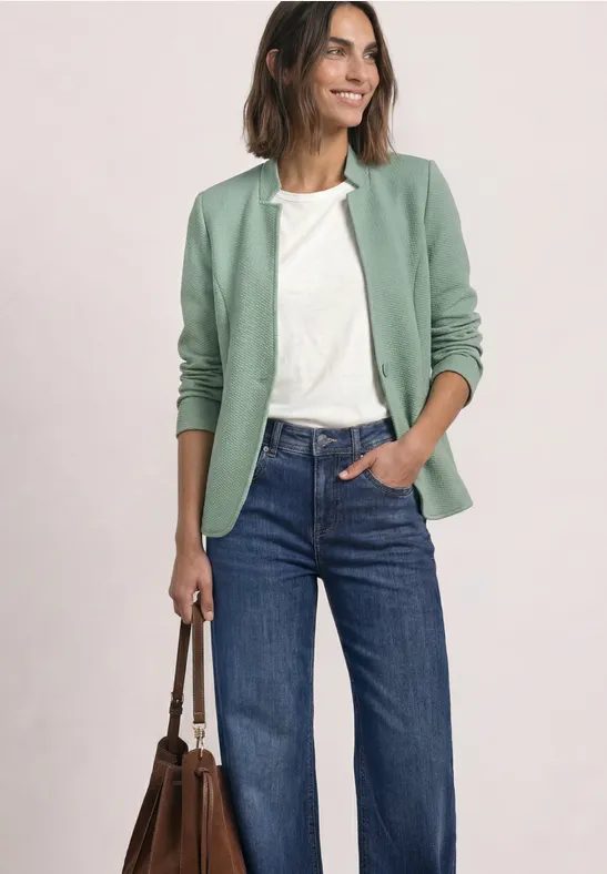 Blazer mit Reverskragen und Struktur