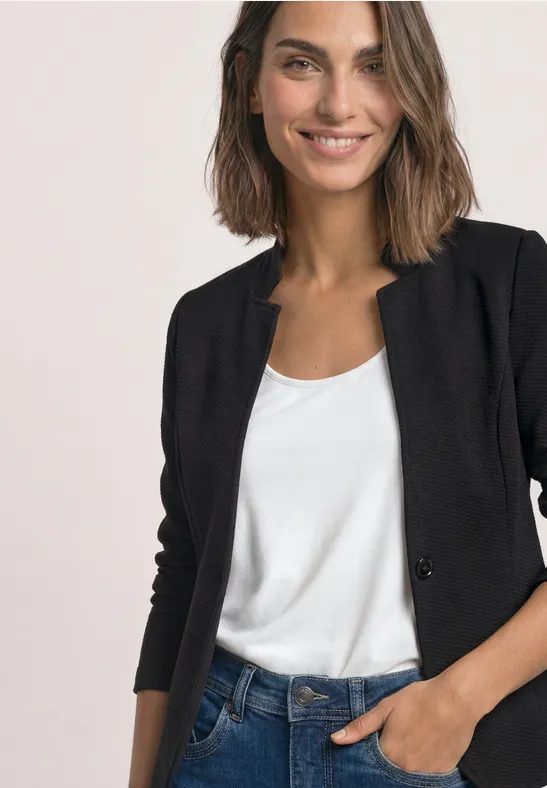 Blazer mit Reverskragen und Struktur