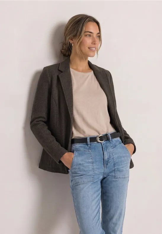 Basic Blazer mit Reverskragen und Dessin