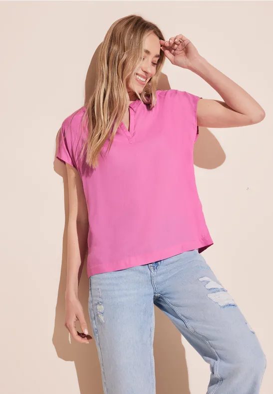 Blusenshirt in Unifarbe