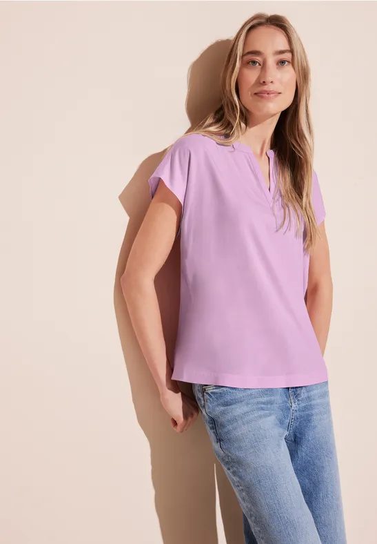 Blusenshirt in Unifarbe