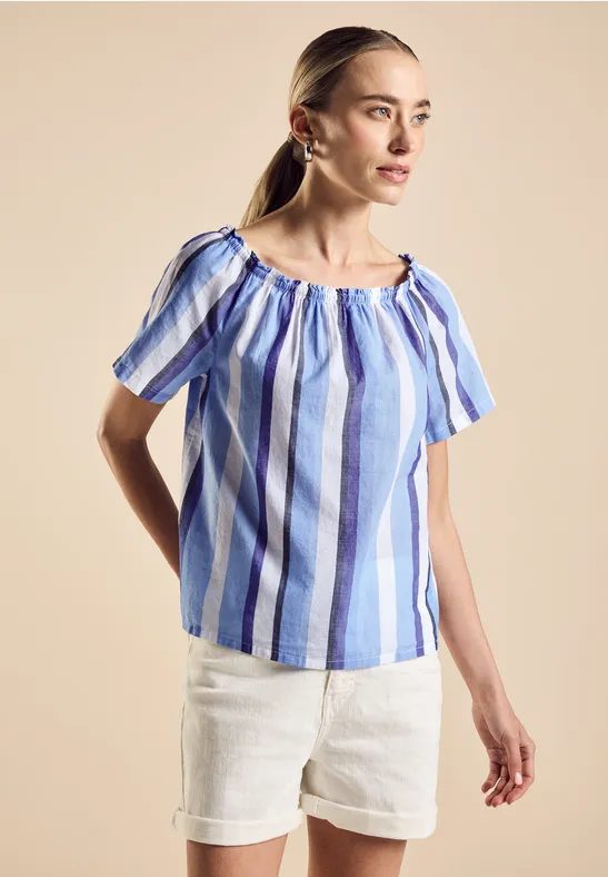 Chambray Bluse mit Streifen