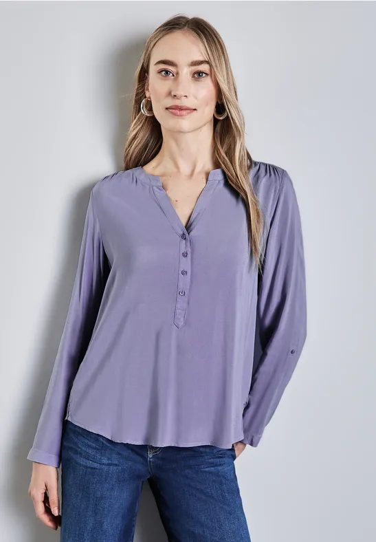 Basic Bluse in Unifarbe