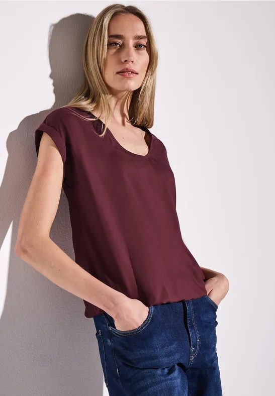 Bluse in Unifarbe
