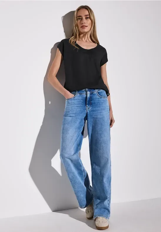 Bluse in Unifarbe