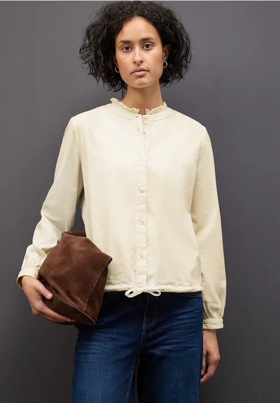 Cordbluse mit Tunnelzug