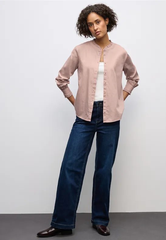 Baumwollbluse mit Rüschen