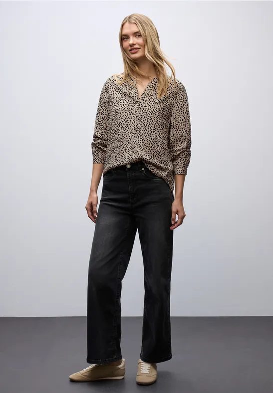 Leo Split Neck Bluse