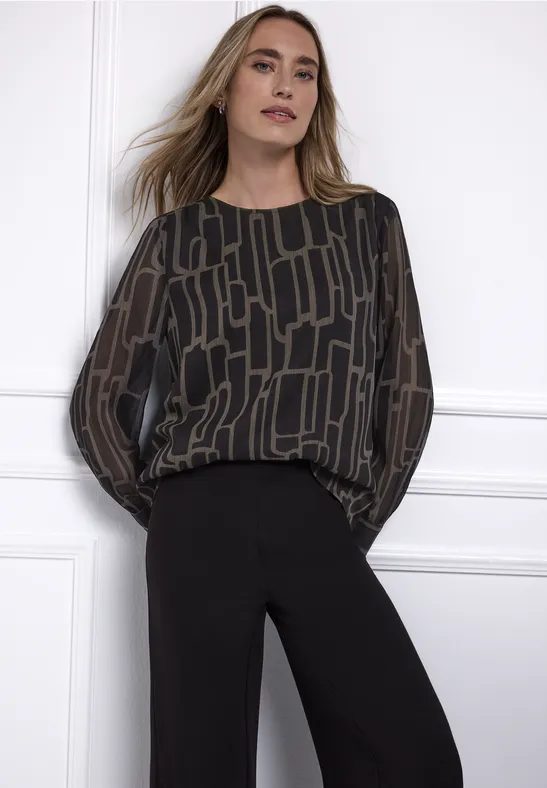 Gemusterte Chiffon Bluse
