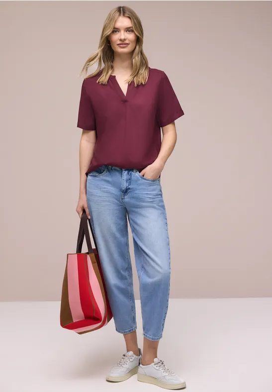 Kurzarm Bluse mit Turn