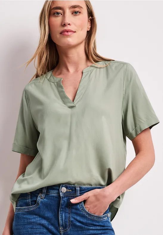 Kurzarm Bluse mit Turn