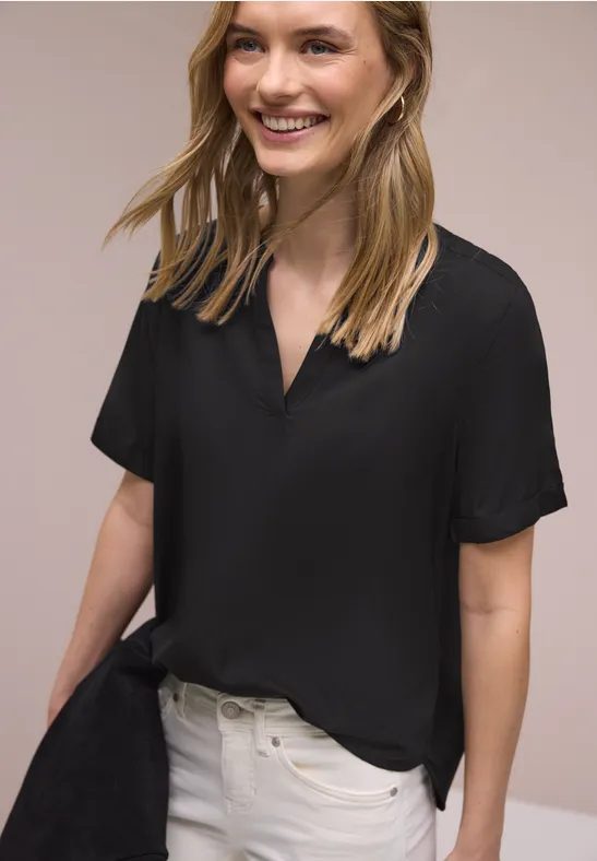 Kurzarm Bluse mit Turn